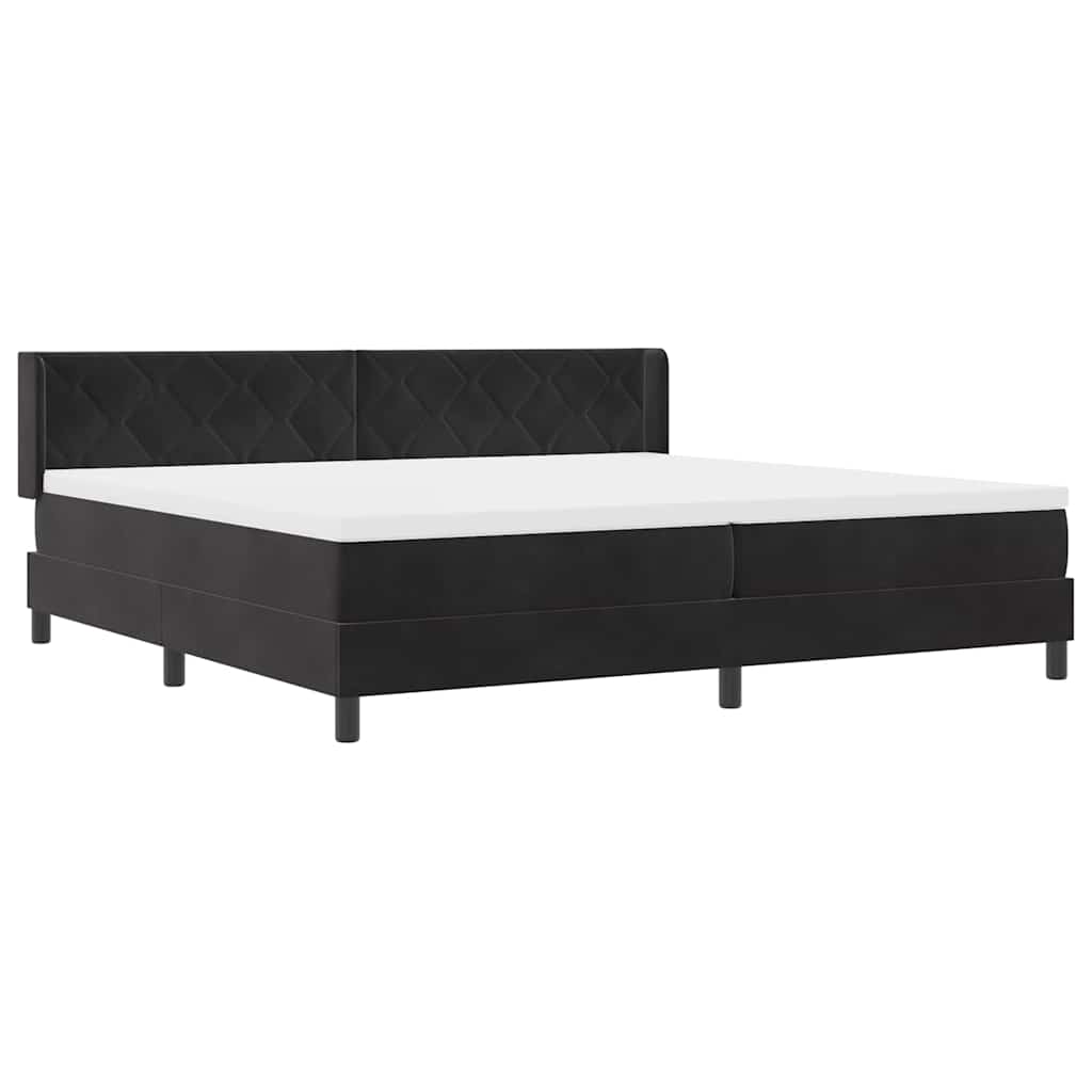 Boxspringbett mit Matratze Schwarz 100x200 cm Velvet Schwarz