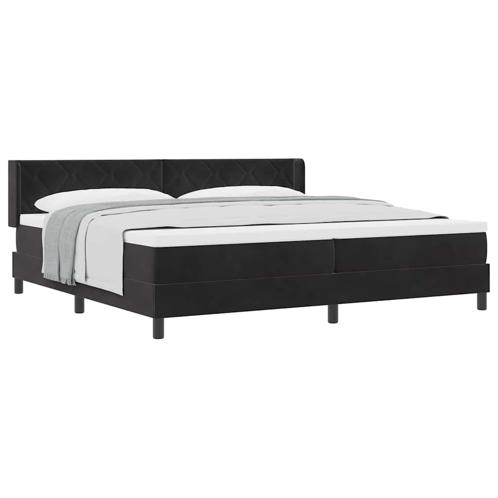 Boxspringbett mit Matratze Schwarz 100x200 cm Velvet Schwarz