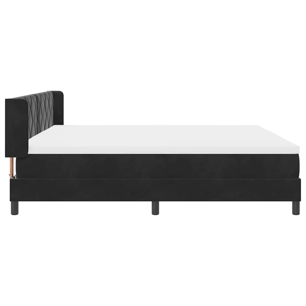 Boxspringbett mit Matratze Schwarz 100x200 cm Velvet Schwarz
