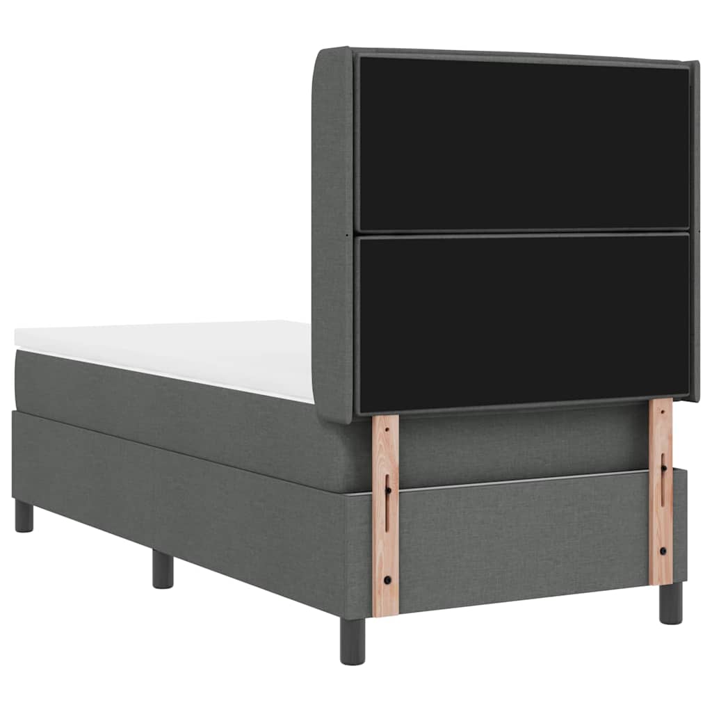 Boxspringbett mit Matratze Dunkelgrau 100 x 200 cm Stoff