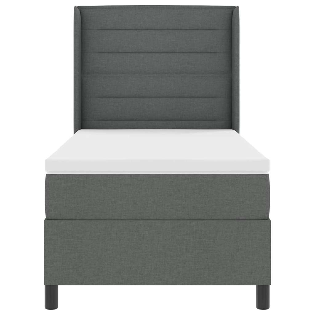 Boxspringbett mit Matratze Dunkelgrau 100 x 200 cm Stoff
