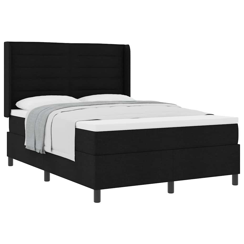 Boxspringbett mit Matratze Schwarz 160 x 200 cm Stoff