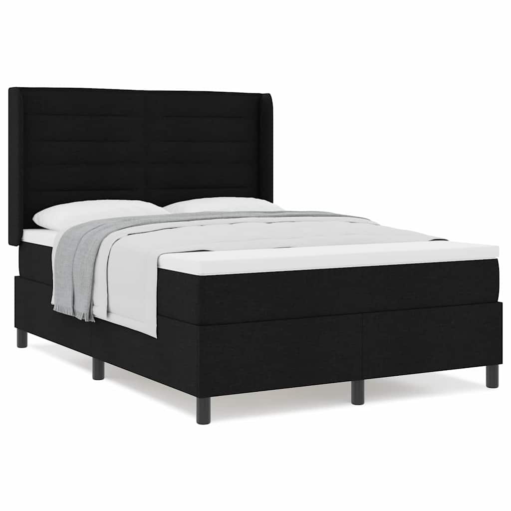 Boxspringbett mit Matratze Schwarz 160 x 200 cm Stoff
