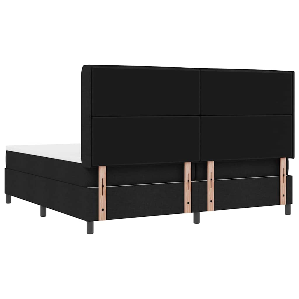 Boxspringbett mit Matratze Schwarz 200 x 200 cm Stoff