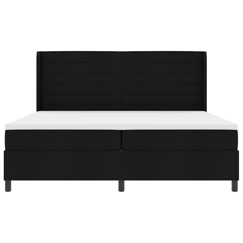 Boxspringbett mit Matratze Schwarz 200 x 200 cm Stoff