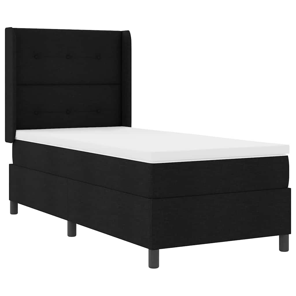 Boxspringbett mit Matratze Schwarz 90 x 190 cm Stoff