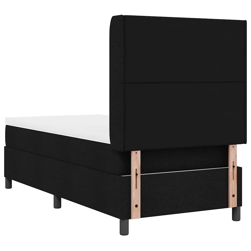 Boxspringbett mit Matratze Schwarz 90 x 190 cm Stoff