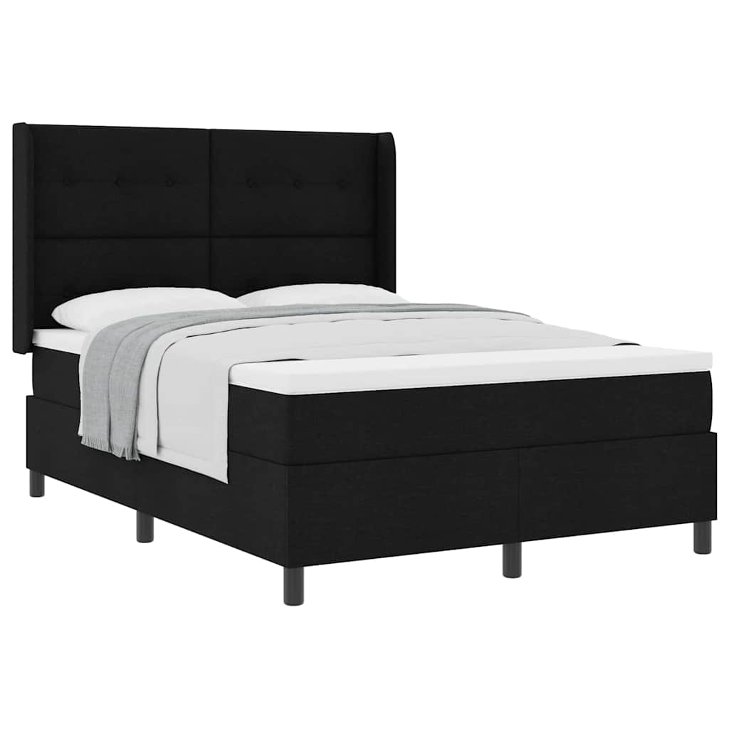 Boxspringbett mit Matratze Schwarz 160 x 200 cm Stoff