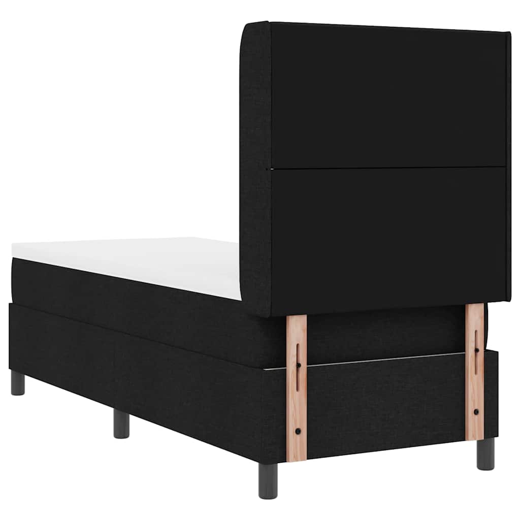 Boxspringbett mit Matratze Schwarz 90 x 190 cm Stoff