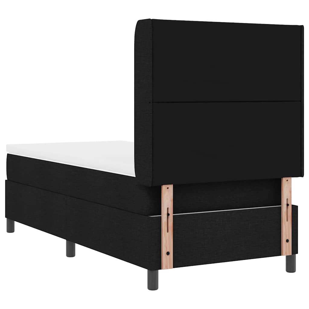 Boxspringbett mit Matratze Schwarz 90 x 200 cm Stoff
