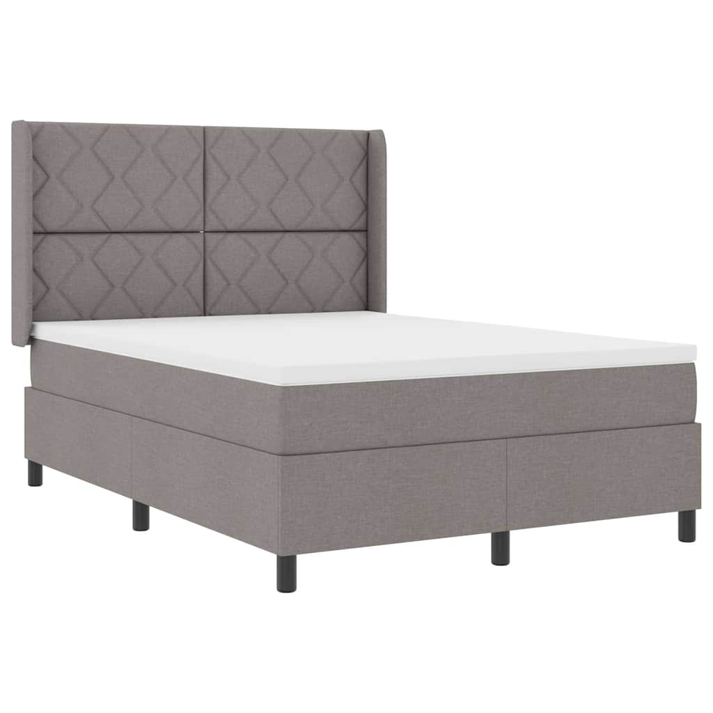 Boxspringbett mit Matratze Taupe 140 x 200 cm Stoff