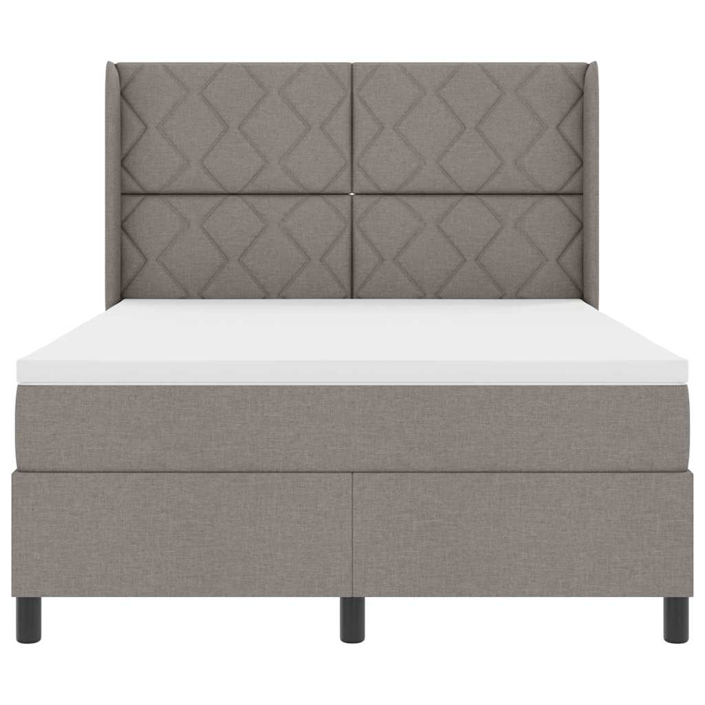 Boxspringbett mit Matratze Taupe 140 x 200 cm Stoff