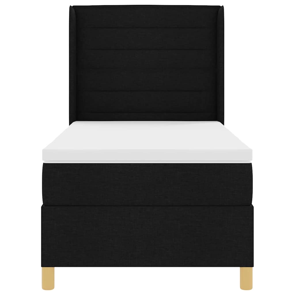 Boxspringbett mit Matratze Schwarz 90 x 190 cm Stoff