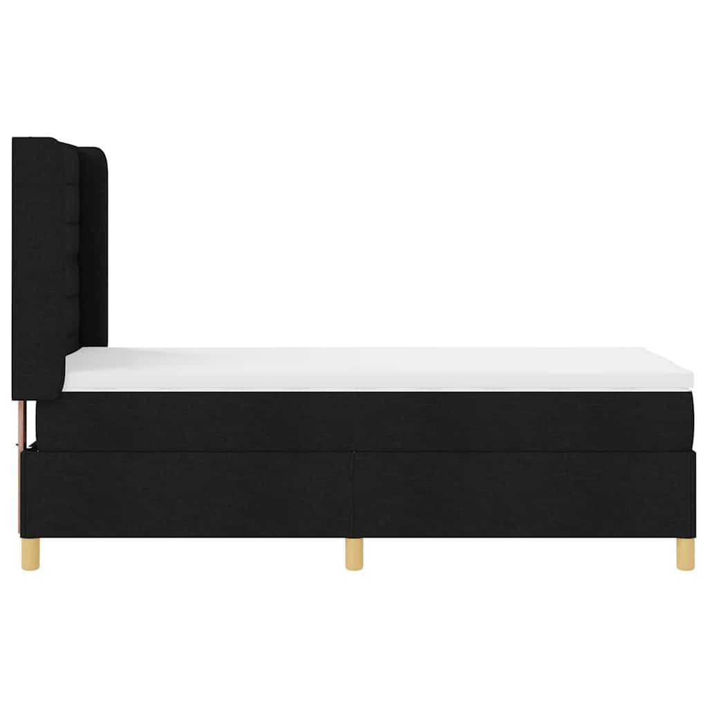 Boxspringbett mit Matratze Schwarz 90 x 190 cm Stoff