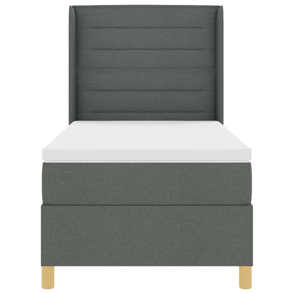 Boxspringbett mit Matratze Dunkelgrau 100 x 200 cm Stoff