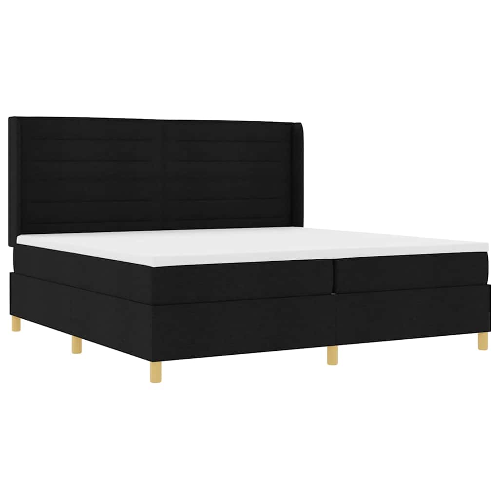 Boxspringbett mit Matratze Schwarz 200 x 200 cm Stoff