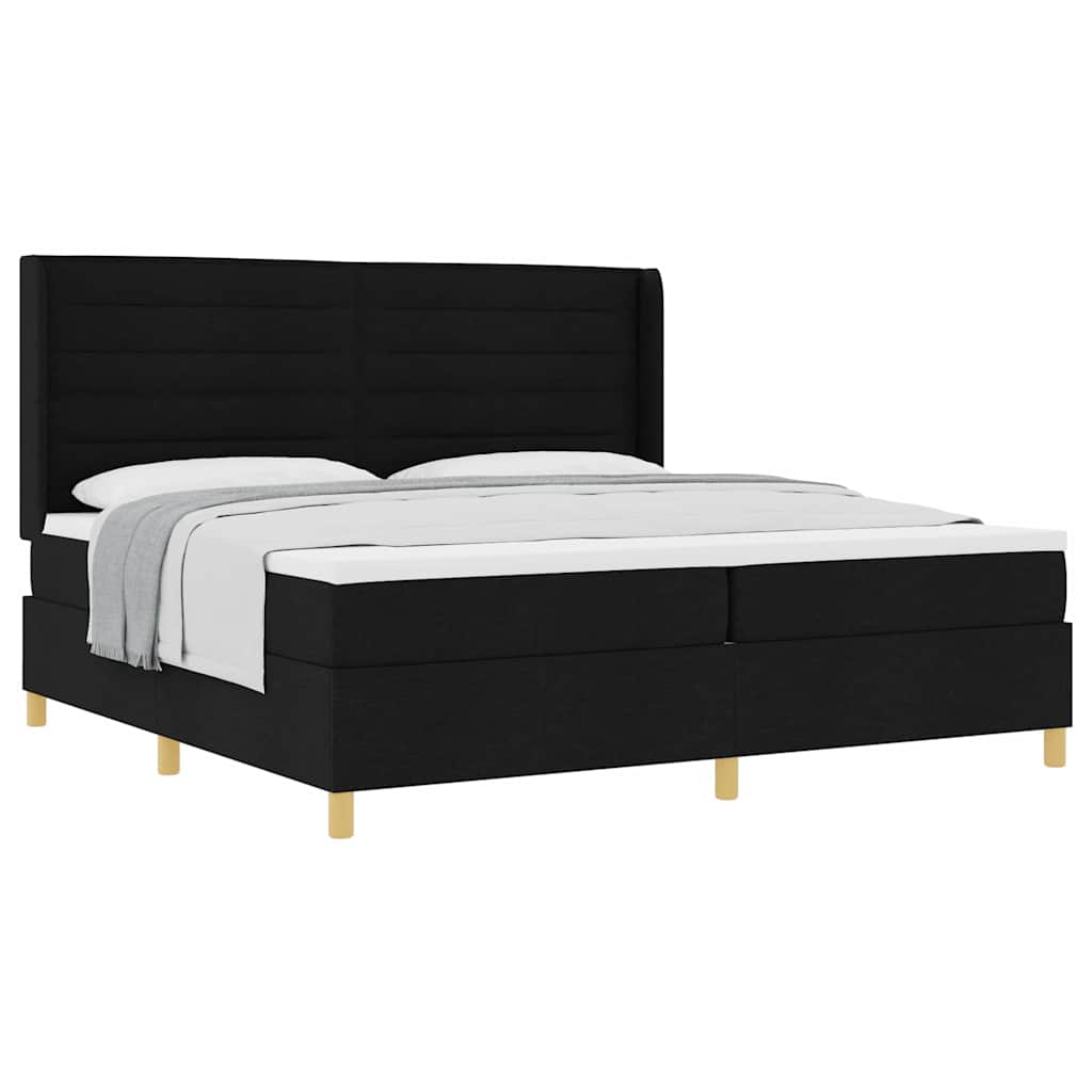 Boxspringbett mit Matratze Schwarz 200 x 200 cm Stoff