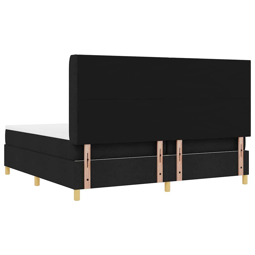 Boxspringbett mit Matratze Schwarz 200 x 200 cm Stoff