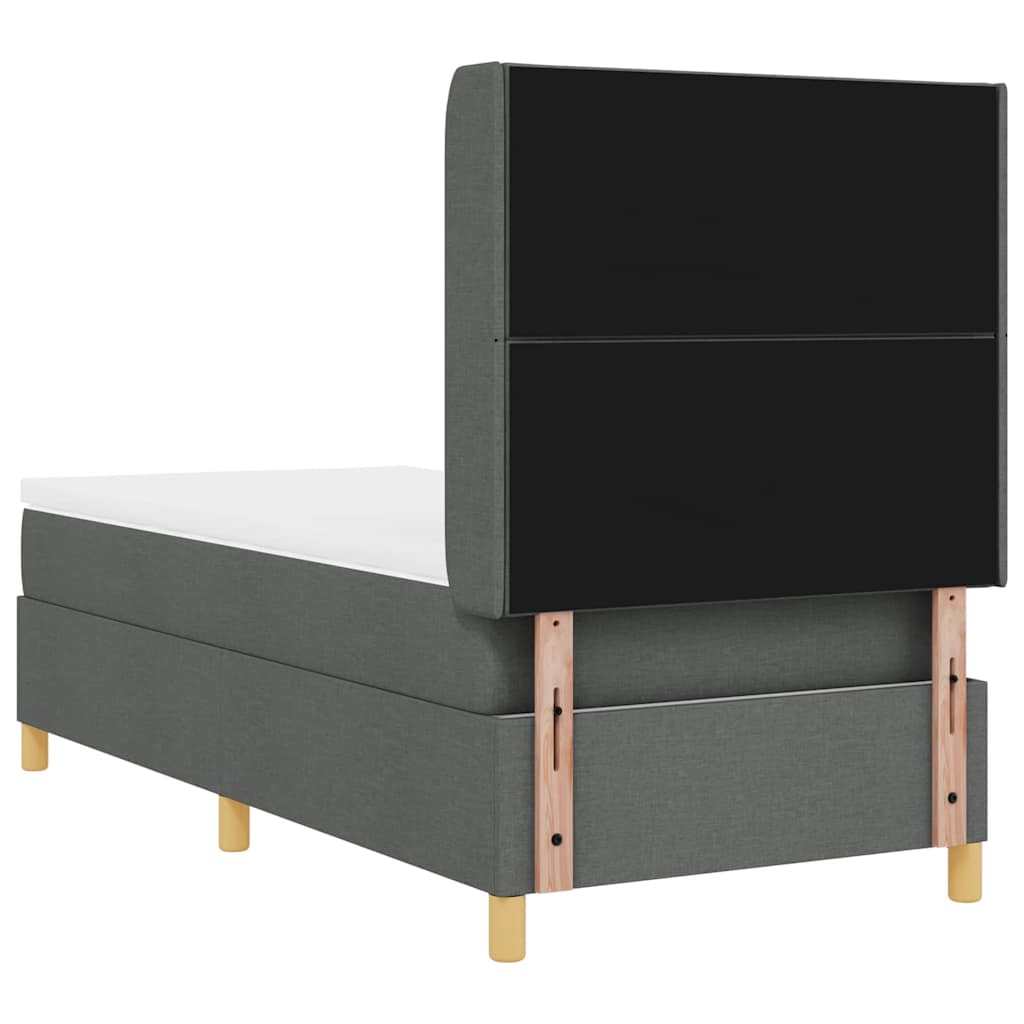 Boxspringbett mit Matratze Dunkelgrau 100 x 200 cm Stoff