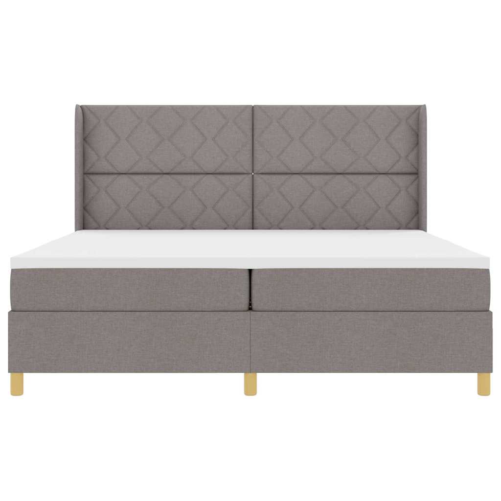 Boxspringbett mit Matratze Taupe 200 x 200 cm Stoff