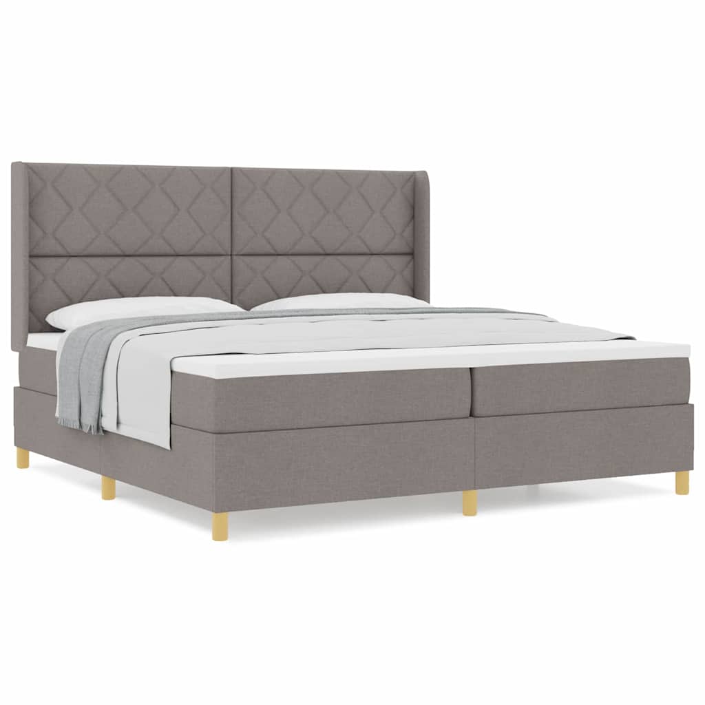Boxspringbett mit Matratze Taupe 200 x 200 cm Stoff