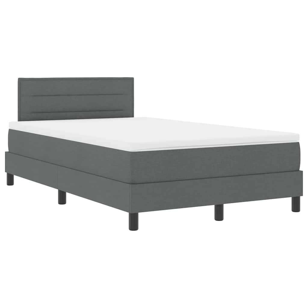 Boxspringbett mit Matratze Dunkelgrau 120 x 200 cm Stoff