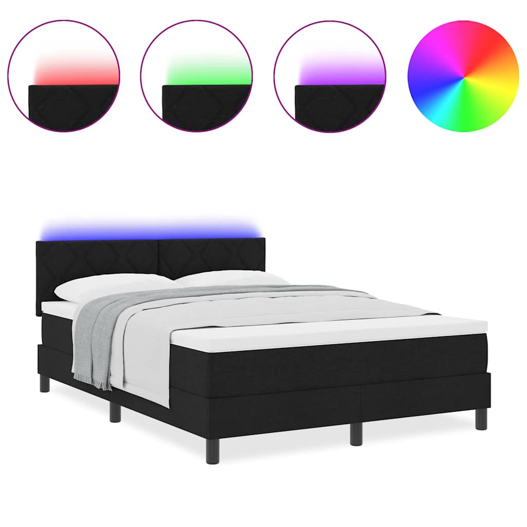 Boxspringbett mit Matratze Schwarz 160 x 200 cm Stoff
