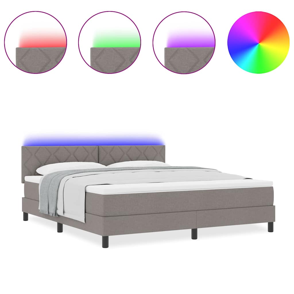 Boxspringbett mit Matratze Taupe 180 x 200 cm Stoff