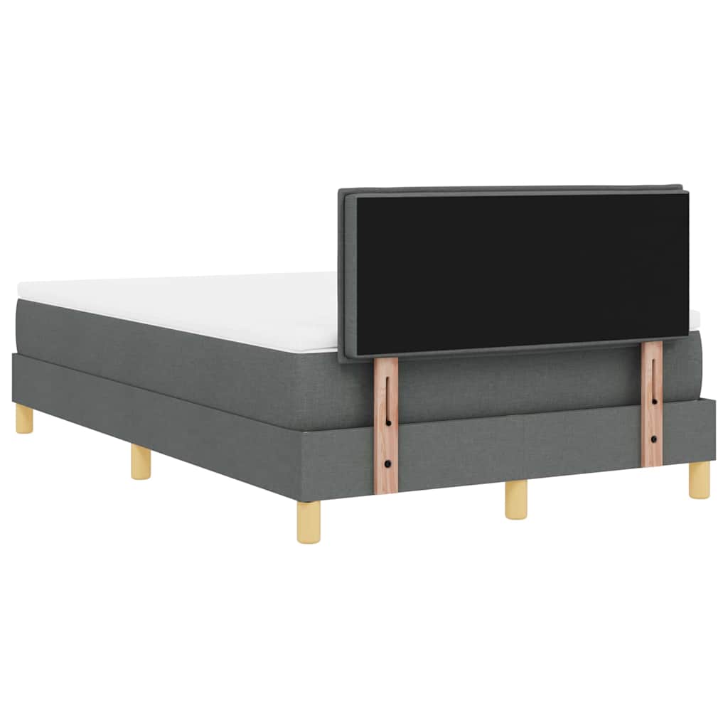 Boxspringbett mit Matratze Dunkelgrau 120 x 200 cm Stoff