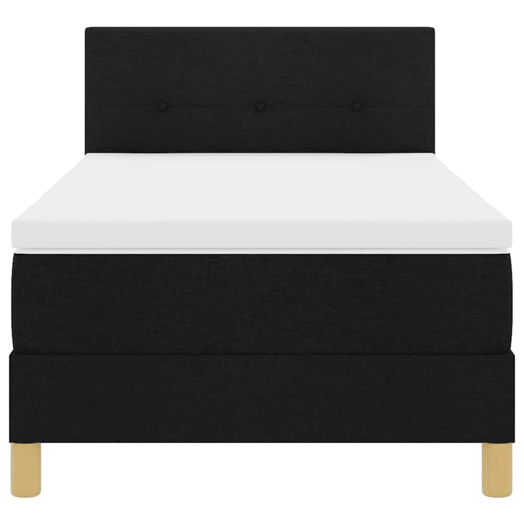 Boxspringbett mit Matratze Schwarz 90 x 200 cm Stoff