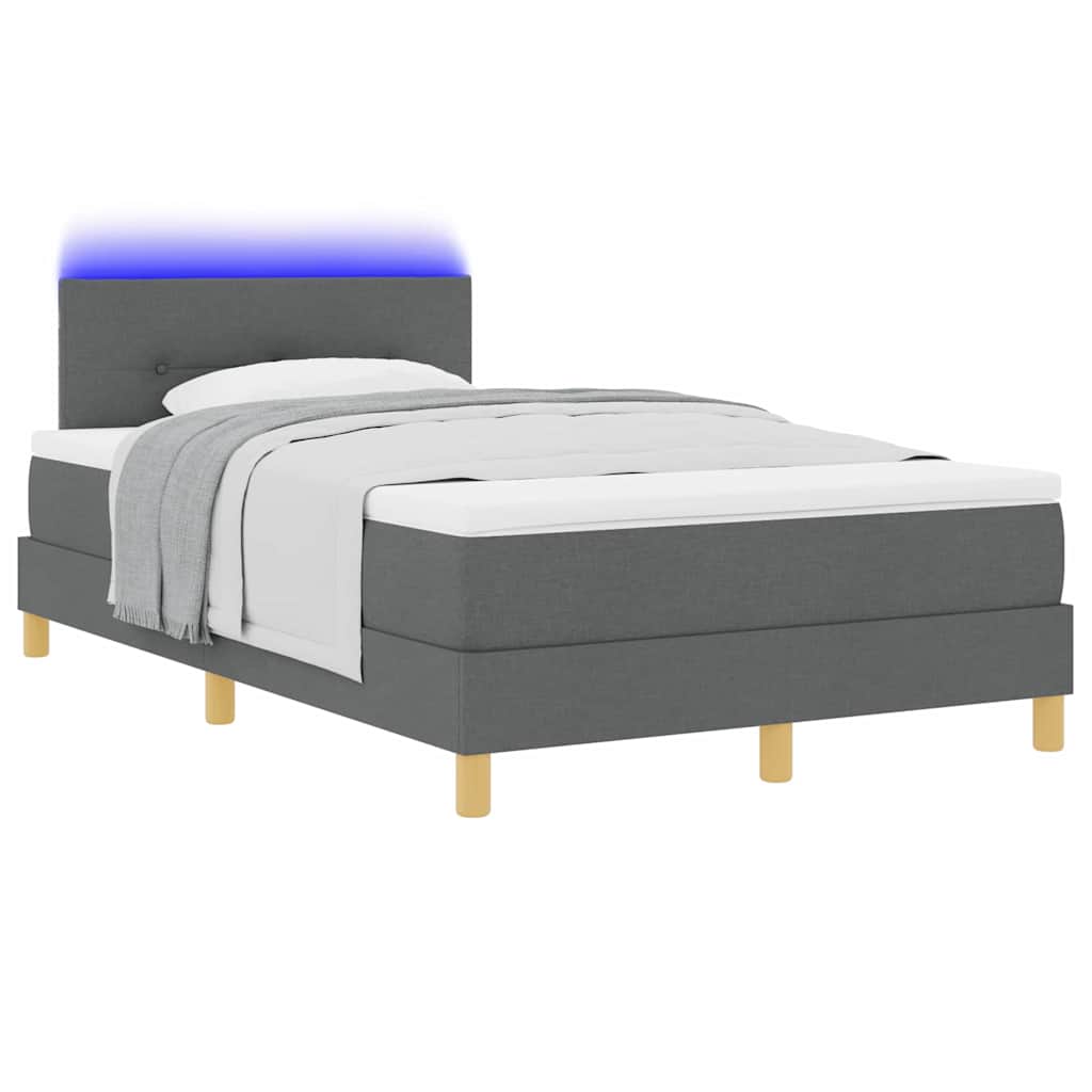 Boxspringbett mit Matratze Dunkelgrau 120 x 190 cm Stoff