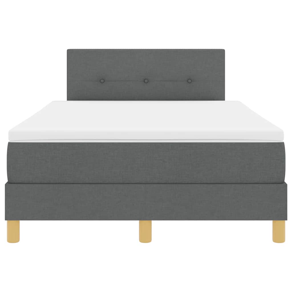 Boxspringbett mit Matratze Dunkelgrau 120 x 200 cm Stoff