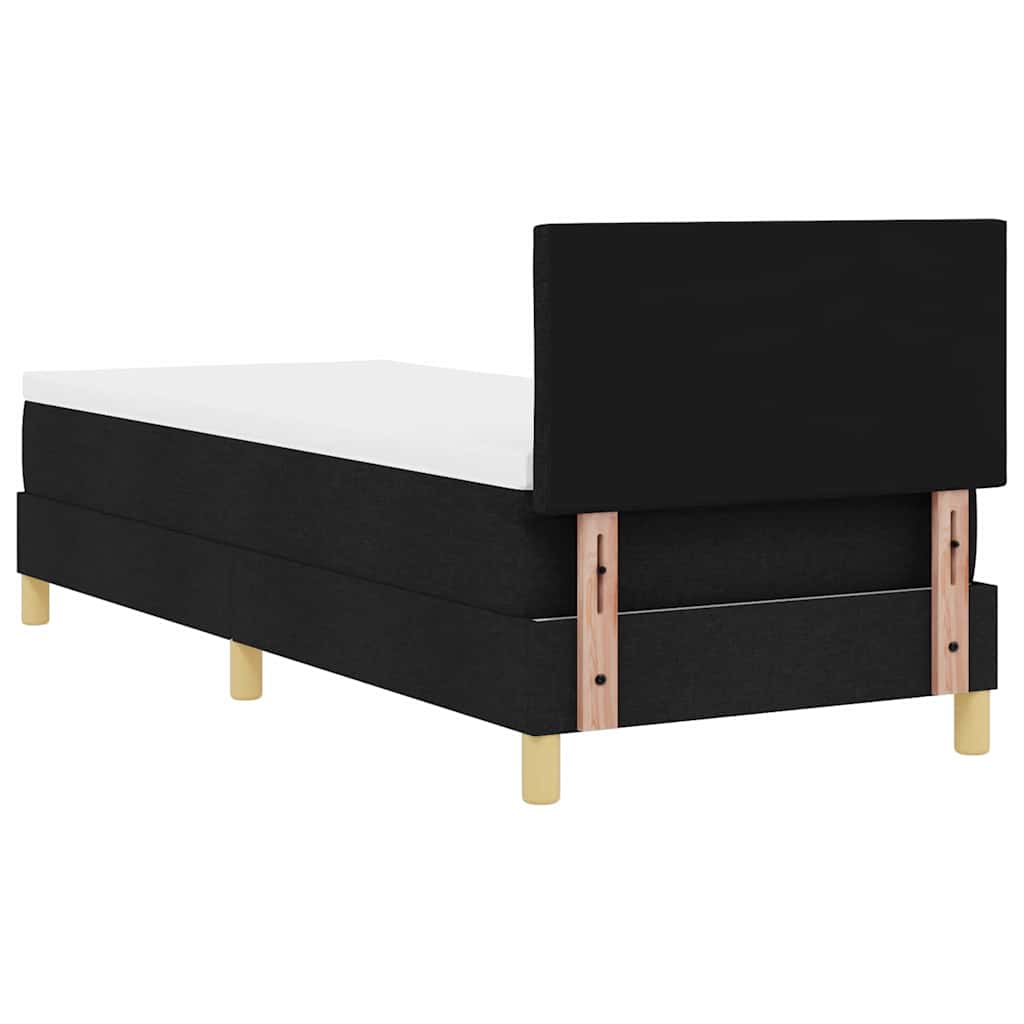 Boxspringbett mit Matratze Schwarz 80 x 200 cm Stoff