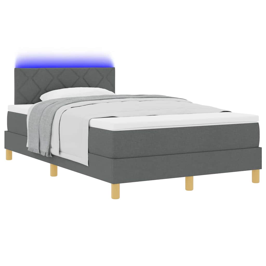 Boxspringbett mit Matratze Dunkelgrau 120 x 190 cm Stoff