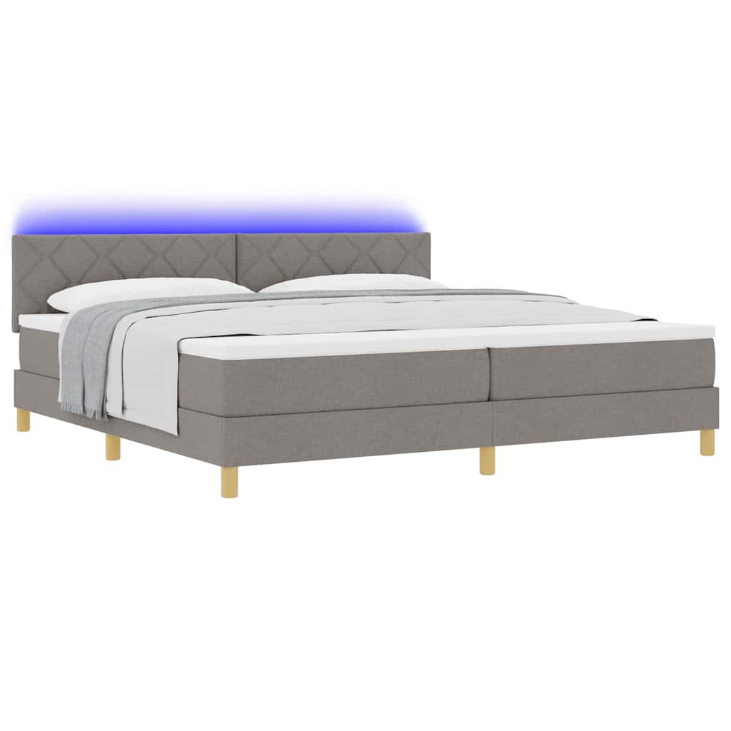 Boxspringbett mit Matratze Taupe 200 x 200 cm Stoff
