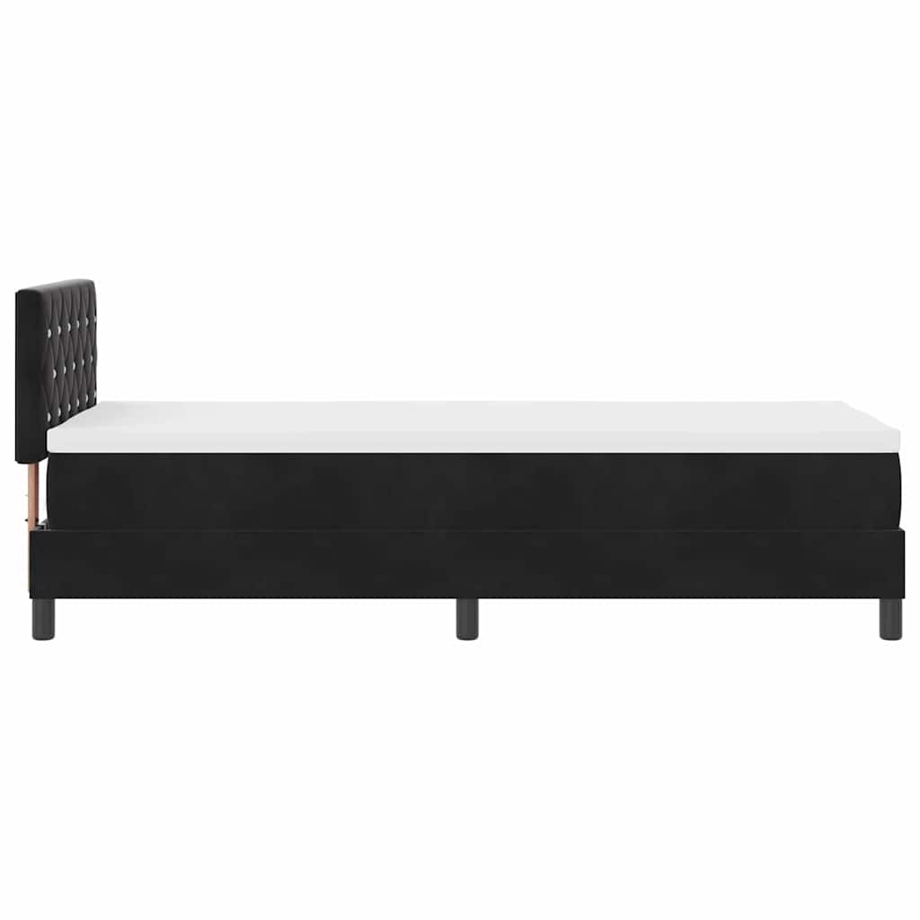 Boxspringbett mit Matratze Schwarz 80 x 200 cm Samt
