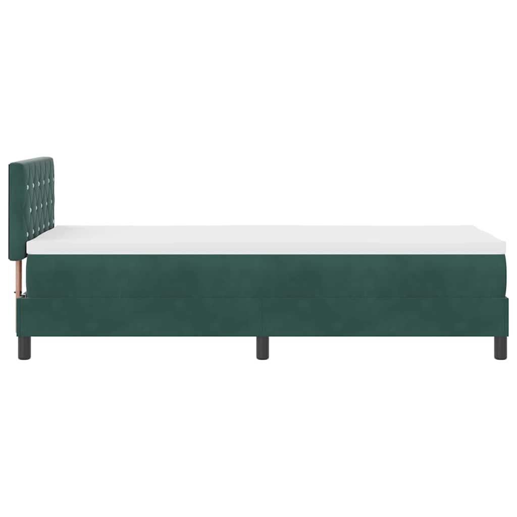 Boxspringbett mit Kopfteil Dunkelgrün 80 x 200 cm Samt