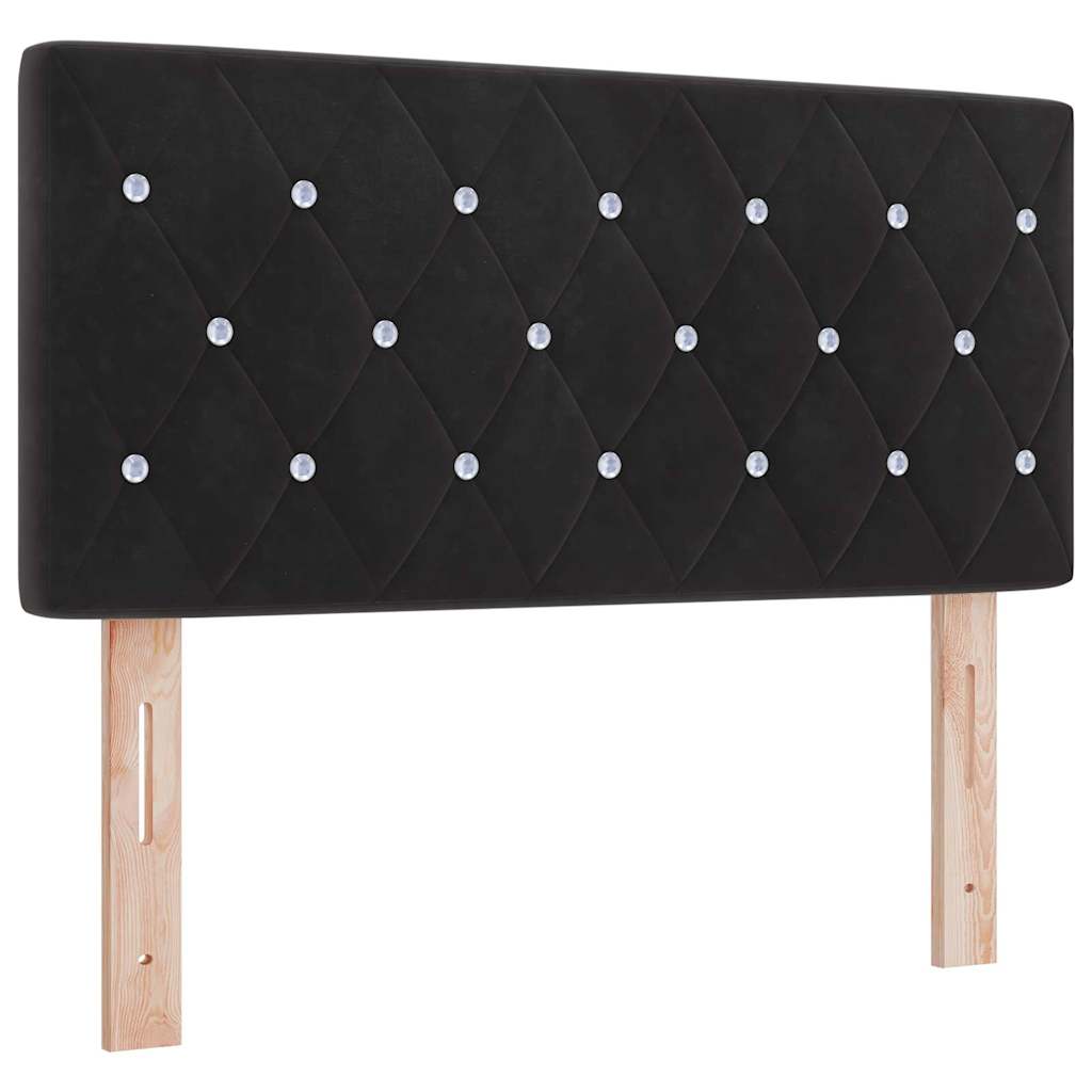 Boxspringbett mit Matratze Schwarz 90 x 190 cm Samt