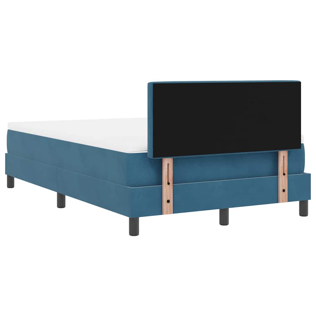 Boxspringbett mit Kopfteil Dunkelblau 120 x 190 cm Samt