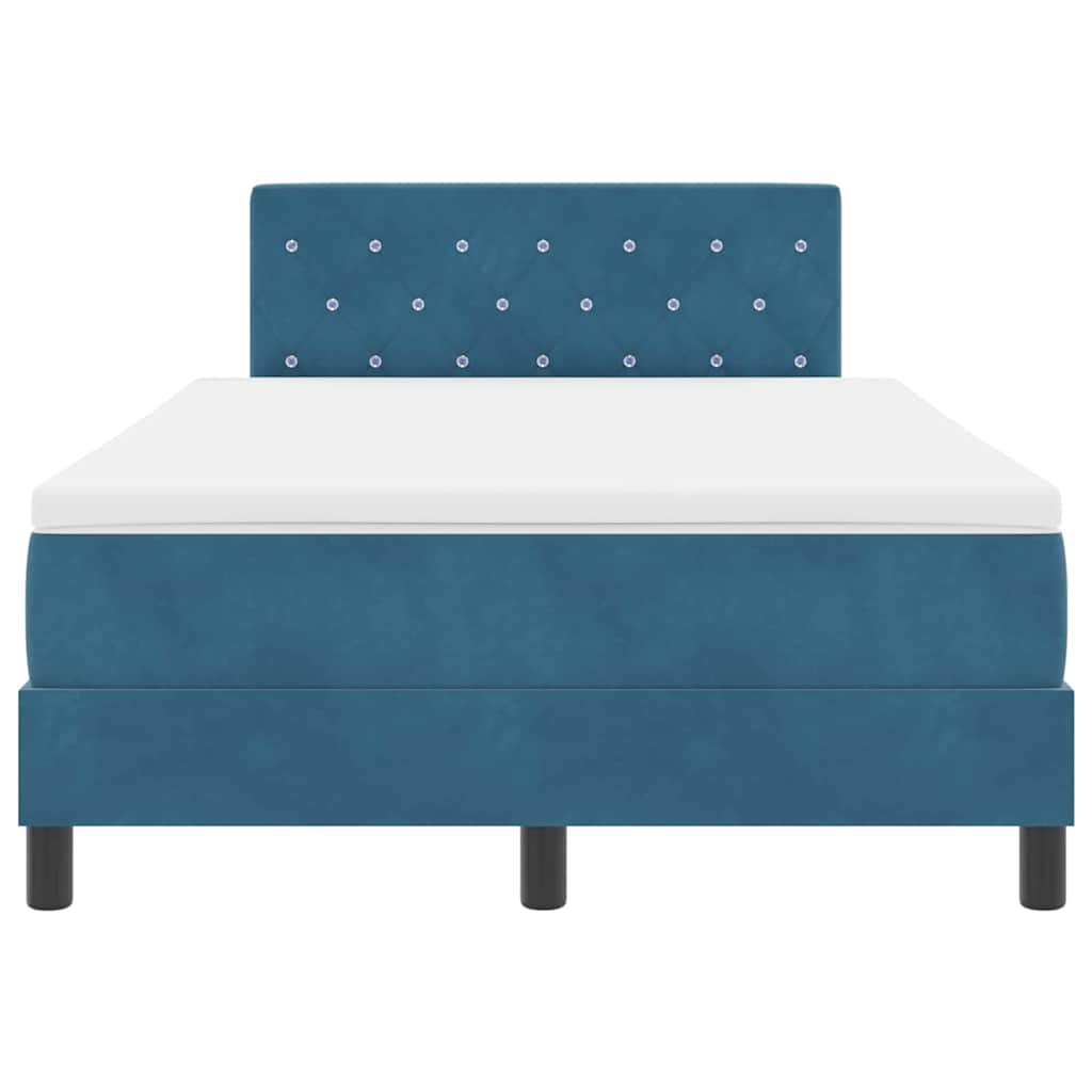 Boxspringbett mit Kopfteil Dunkelblau 120 x 190 cm Samt