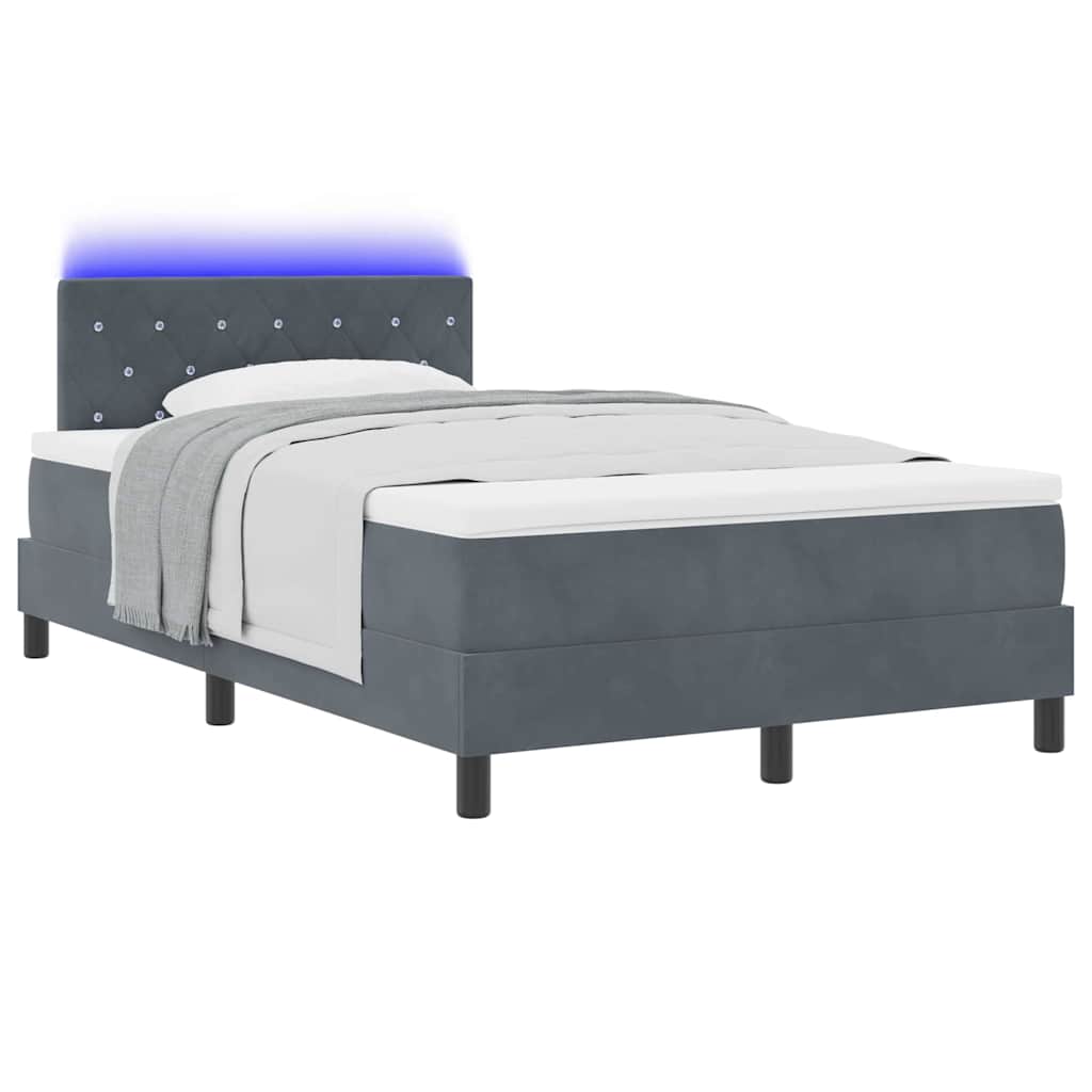 Boxspringbett mit Matratze Dunkelgrau 120 x 200 cm Samt