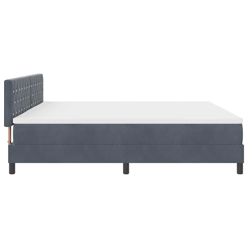 Boxspringbett mit Kopfteil Dunkelgrau 200 x 200 cm Samt