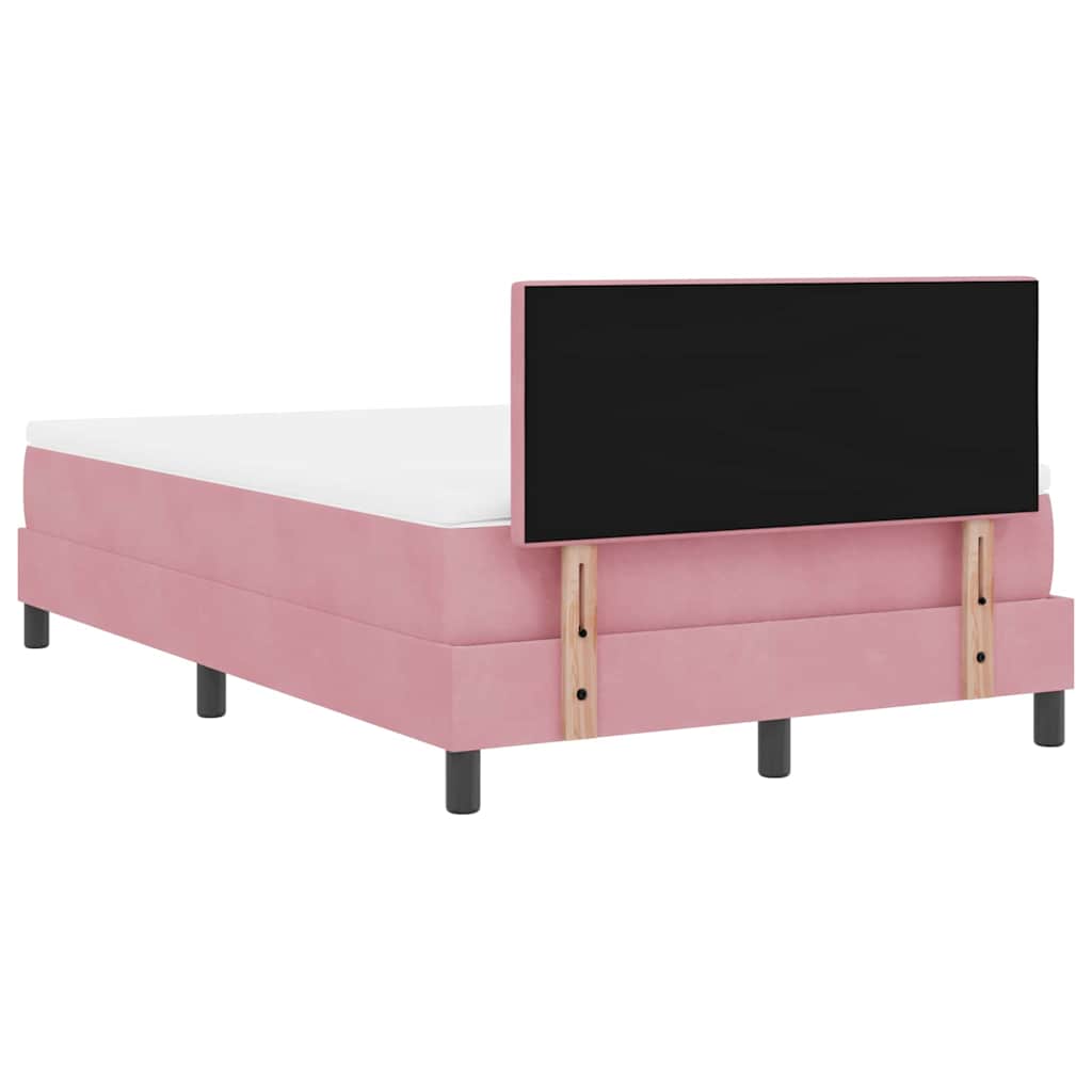 Boxspringbett mit Kopfteil Rosa 120 x 190 cm Samt