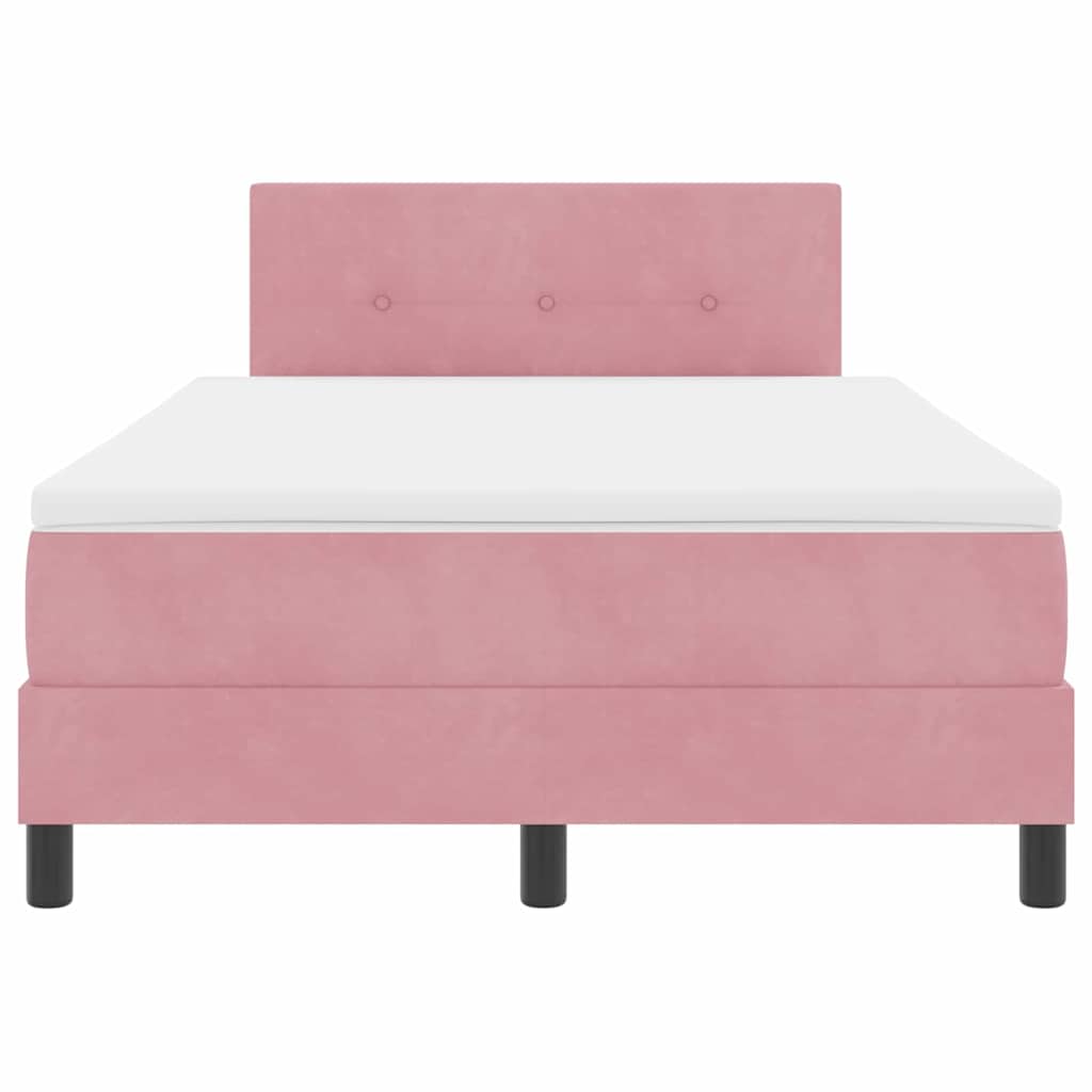 Boxspringbett mit Kopfteil Rosa 120 x 190 cm Samt