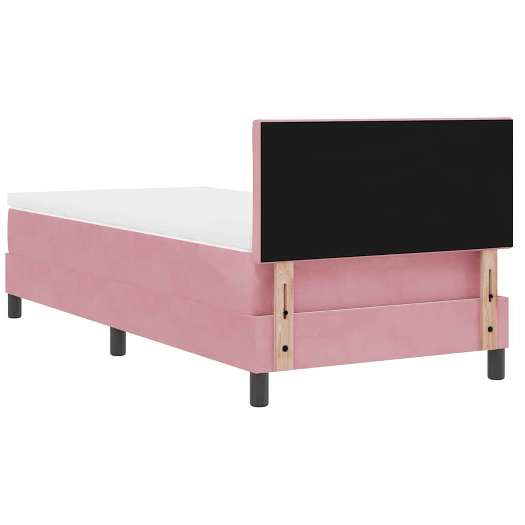 Boxspringbett mit Kopfteil Rosa 100 x 200 cm Samt