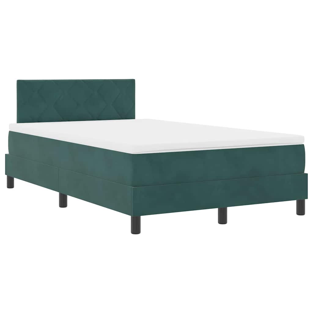 Boxspringbett mit Kopfteil Dunkelgrün 120 x 190 cm Samt