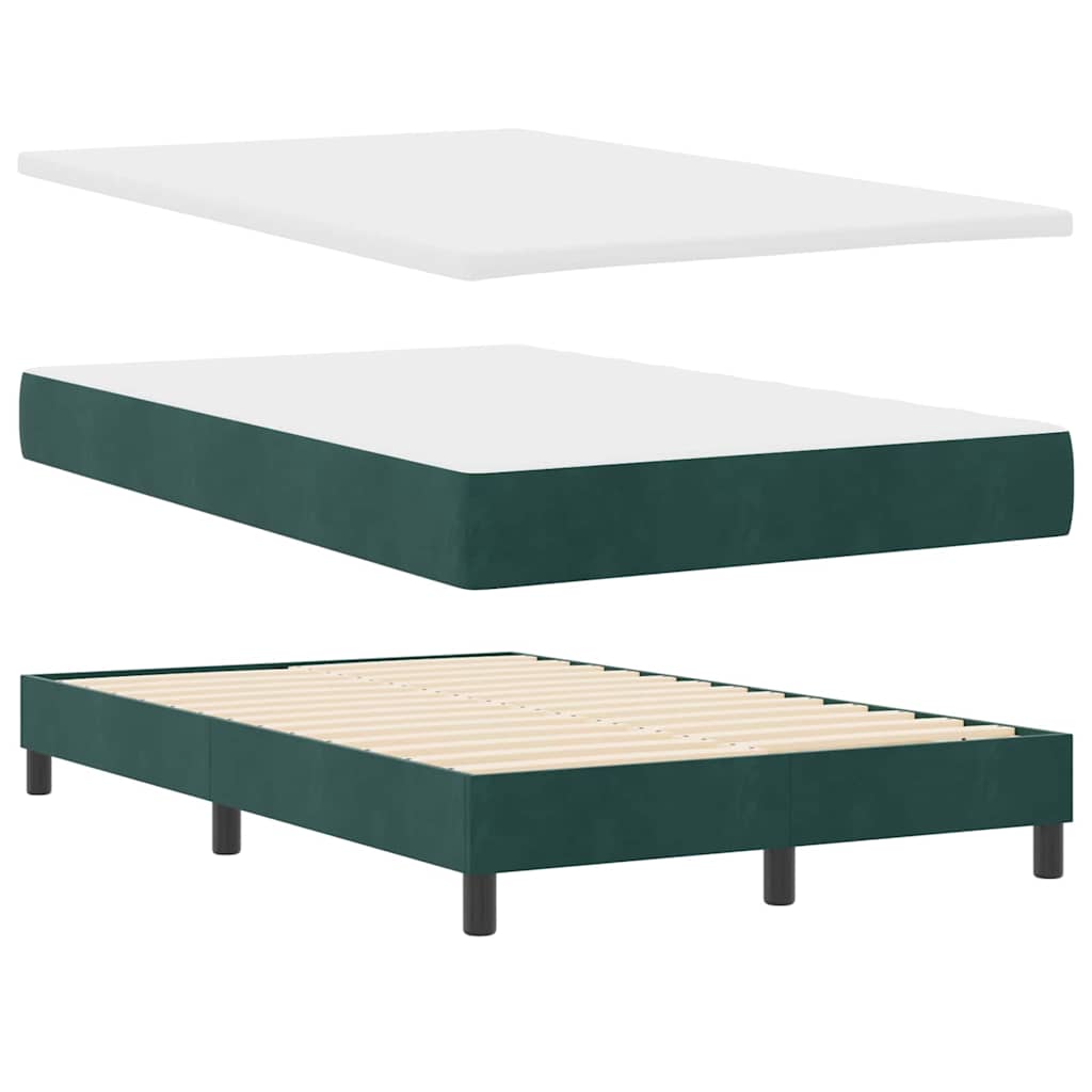 Boxspringbett mit Kopfteil Dunkelgrün 120 x 190 cm Samt