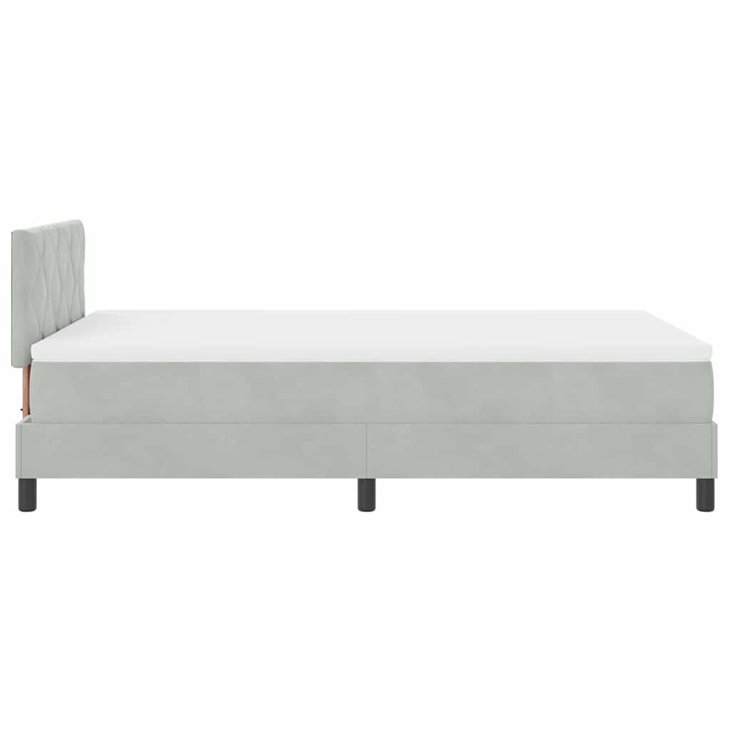 Boxspringbett mit Kopfteil Hellgrau 120 x 200 cm Samt