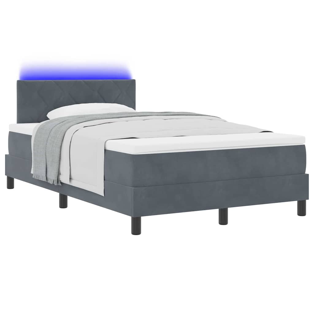 Boxspringbett mit Matratze Dunkelgrau 120 x 200 cm Samt
