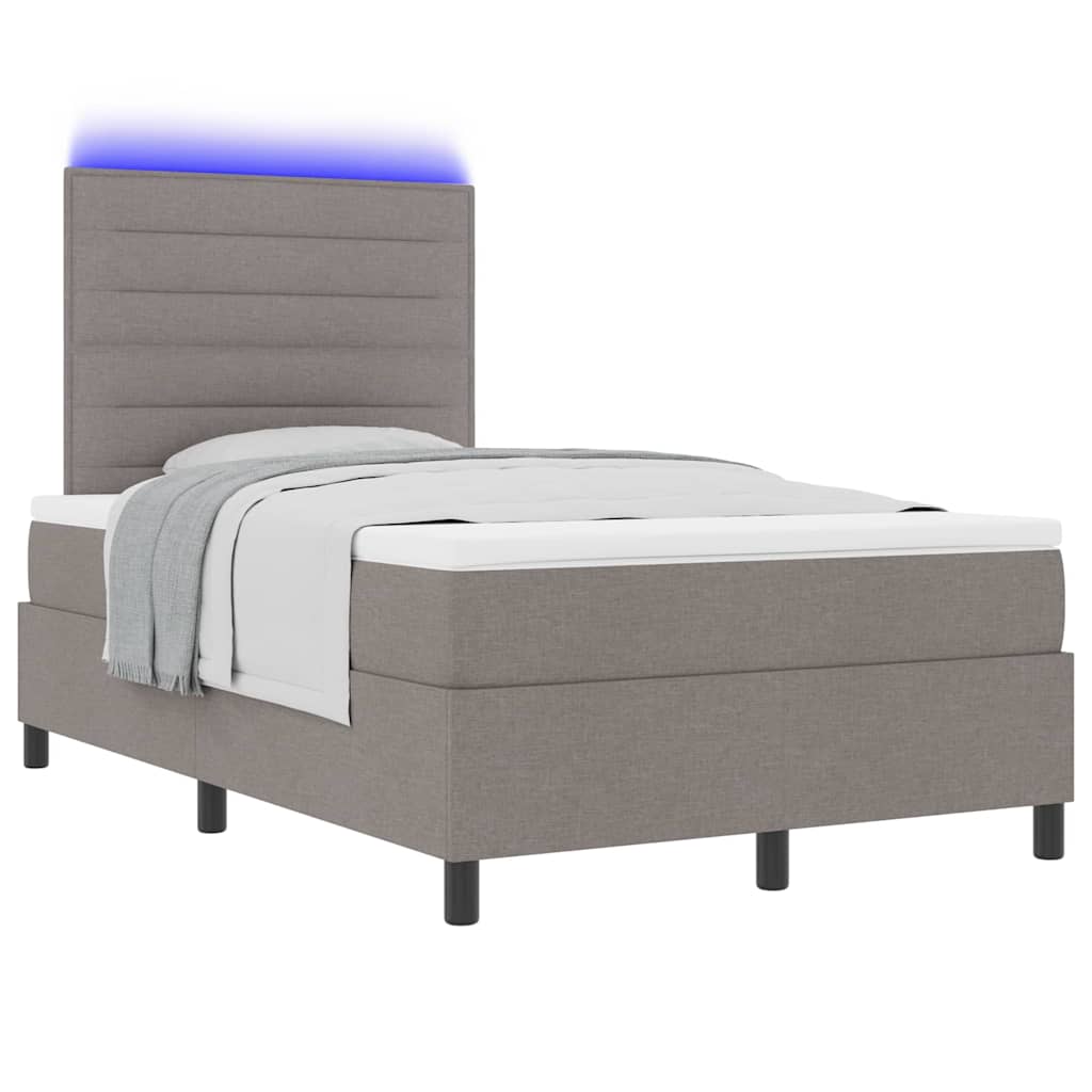 Boxspringbett mit Matratze Taupe 120 x 190 cm Stoff